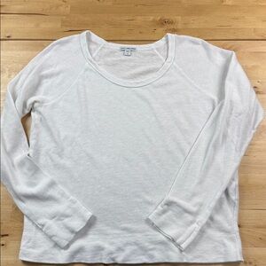 James Perse Vintage French Terry Cropped Raglan Pullover White Size 3 US L